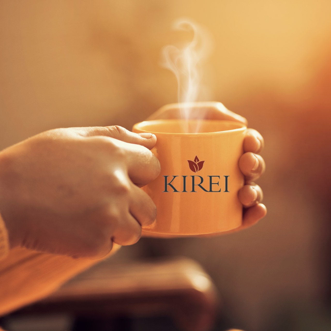 A steaming cup of red rooibos tea in a sunlit South African kitchen